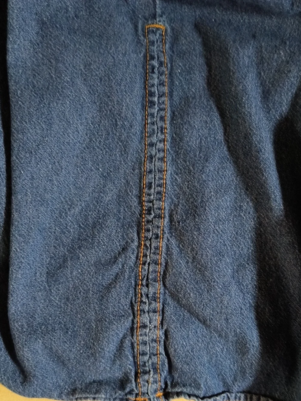 The Vermont Country Store Denim Pinafore Dress in Medium Blue - Picture 4 of 5